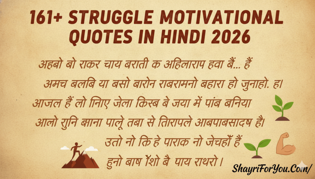 161+ Struggle Motivational Quotes in Hindi 2026