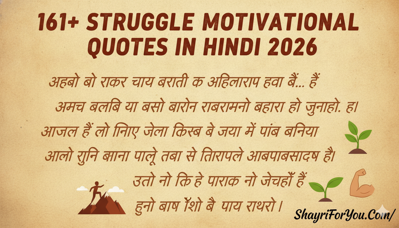 161+ Struggle Motivational Quotes in Hindi 2026